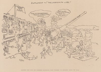 Facsimile di pagina del giornale umoristico illustrato pubblicato a Ladysmith durante l