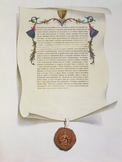 Edizione facsimile della Magna Carta, pubblicata per la prima volta nel 1225, 1816 da English School