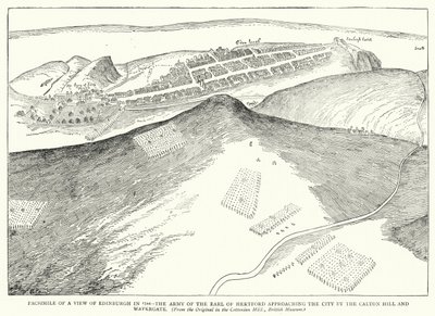 Facsimile di una veduta di Edimburgo nel 1544, l