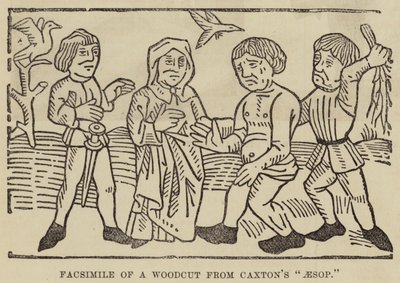 Facsimile di una xilografia da "Esopo" di Caxton da English School