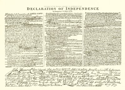 Facsimile della bozza originale di Thomas Jefferson della Dichiarazione d