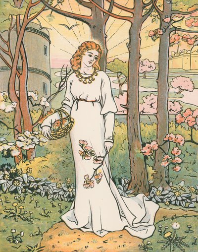 La bella Emelye che raccoglie fiori. 