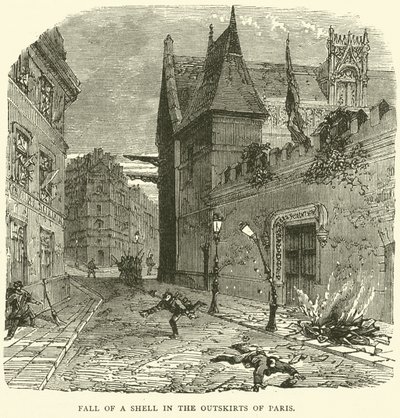 Caduta di un proiettile alla periferia di Parigi, ottobre 1870 da English School