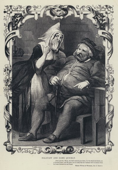 Falstaff e Dame Quickly, Le allegre comari di Windsor, Atto II, Scena 2 da English School