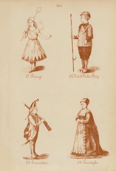 Costumi di carnevale: Fata, Pescatore Olandese, Granatiere, Vandyke da English School