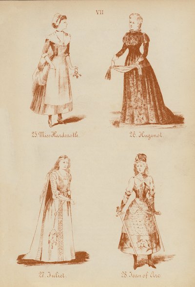 Costumi di carnevale: Miss Hardcastle, Hugenol, Giulietta, Giovanna d