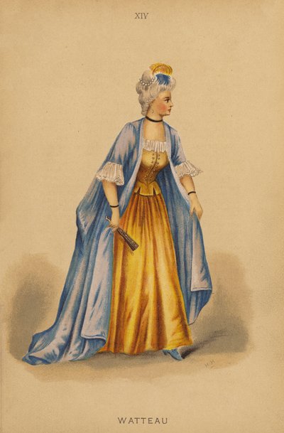 Costumi di carnevale: Watteau (litografia a colori) da English School