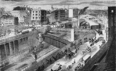 Farringdon Road e la Metropolitana guardando a nord da English School