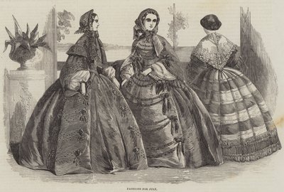 Moda per luglio (incisione) da English School