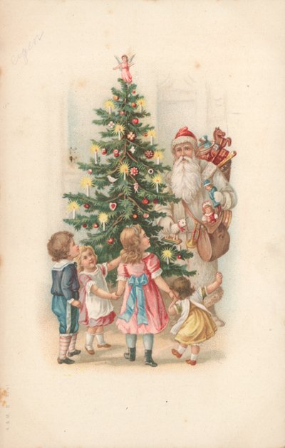 Babbo Natale che porta un sacco di giocattoli da English School
