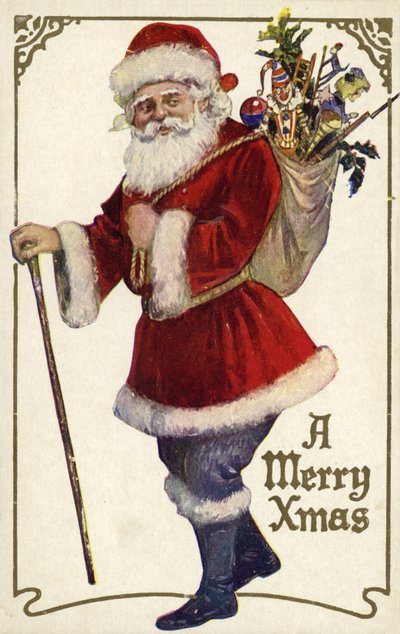 Babbo Natale con un sacco di giocattoli da English School