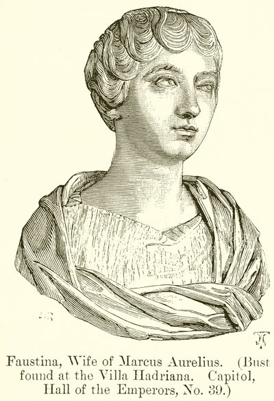 Faustina, moglie di Marco Aurelio (Busto trovato alla Villa Adriana. Campidoglio, Sala degli Imperatori, No. 39) da English School