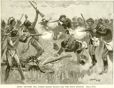 Combattimento tra le truppe degli Stati Uniti e gli indiani Sioux da English School