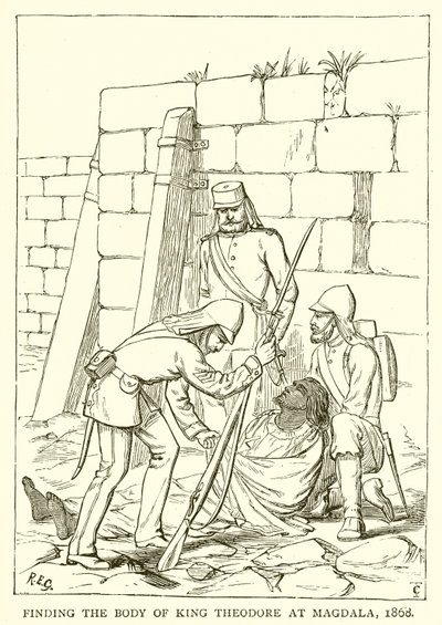 Ritrovamento del corpo del re Teodoro a Magdala, 1868 da English School