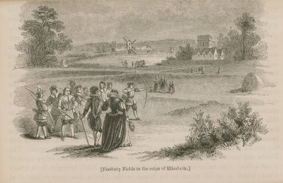 Campi di Finsbury durante il regno della regina Elisabetta I da English School