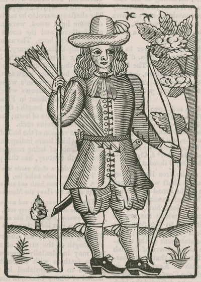Biglietto degli arcieri di Finsbury per la gara del 1676 da English School