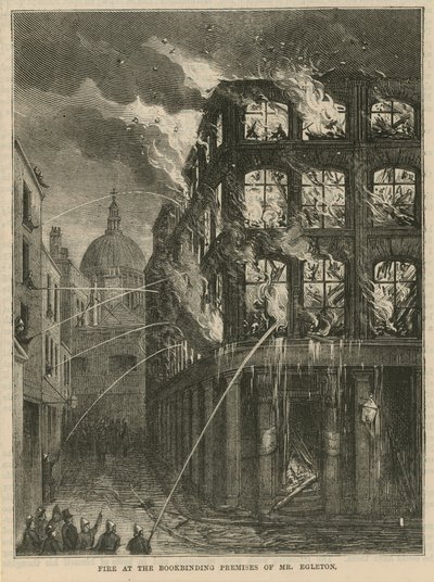 Incendio nei locali di rilegatura del signor Egleton da English School