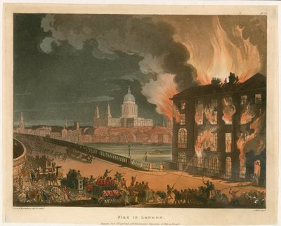 Incendio a Londra. Pubblicato il 1 settembre 1808 da English School