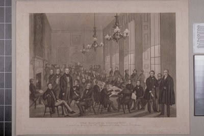 Primo incontro cartista, British Coffee House in Cockspur Street, 1839 da English School