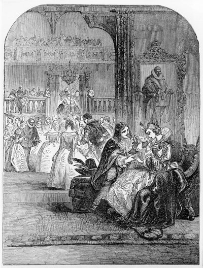 Primo incontro del Principe Carlo (1600-49) con la Principessa Enrichetta (1609-69) a Parigi da English School