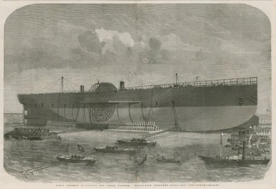 Primo tentativo di varo della nave a vapore Leviathan della Great Eastern Navigation Company da English School