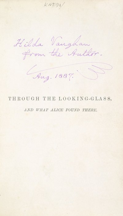 Prima edizione di Alice Attraverso lo Specchio di Lewis Carroll, con dedica dell