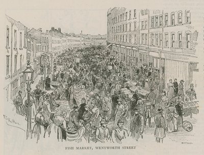Mercato del pesce, Wentworth Street, Londra da English School