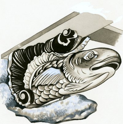 Gargoyle di pesce da English School