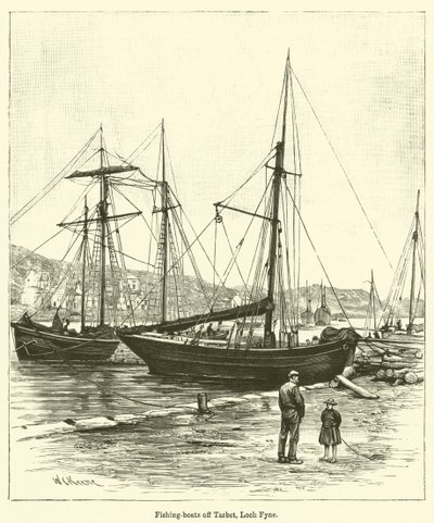 Barche da pesca al largo di Tarbet, Loch Fyne da English School