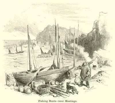 Barche da pesca, vicino a Hastings da English School