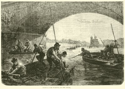 Pesca di armi nella Senna, aprile 1871 da English School