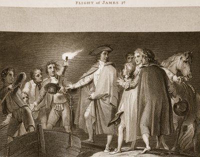 Fuga di Giacomo II, illustrazione da La storia d