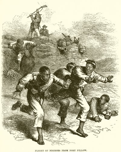 Fuga dei neri da Fort Pillow (incisione) da English School