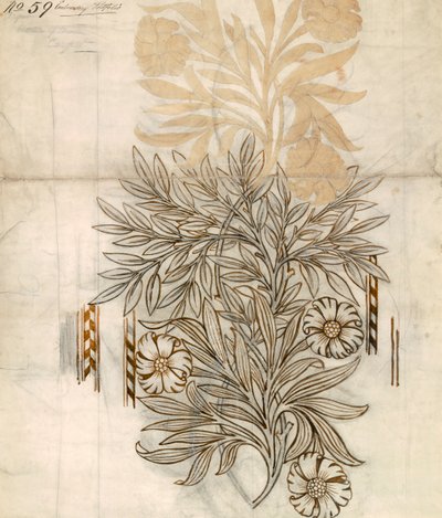 Disegno floreale per Morris and Co. da English School