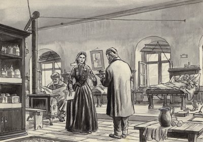 Florence Nightingale che lavora all