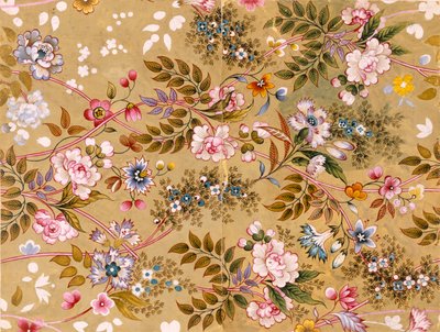 Disegno tessile fiorito, possibilmente di William Kilburn (1745-1818) da English School