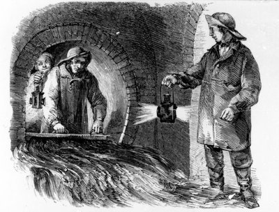 Pulizia delle fogne, illustrazione da 