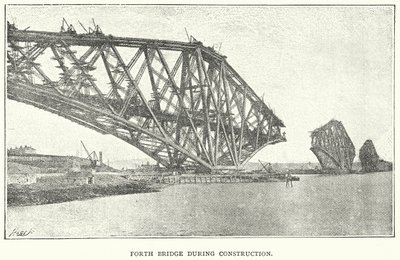Il ponte Forth durante la costruzione (incisione) da English School