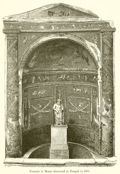 Fontana in mosaico scoperta a Pompei nel 1881 da English School