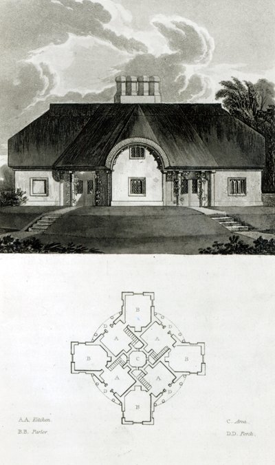 Quattro cottage, 1818 da English School