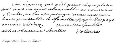 Franscois Marie Arouez de Voltaire da English School