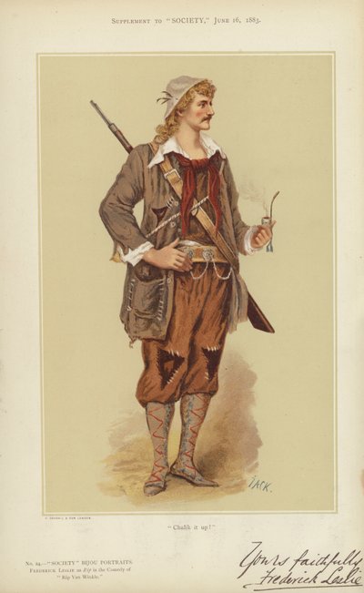 Frederick Leslie, come Rip nella commedia di "Rip Van Winkle" da English School