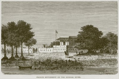 Insediamento francese sul fiume Senegal, illustrazione da Illustrated Travels, c.1880 da English School
