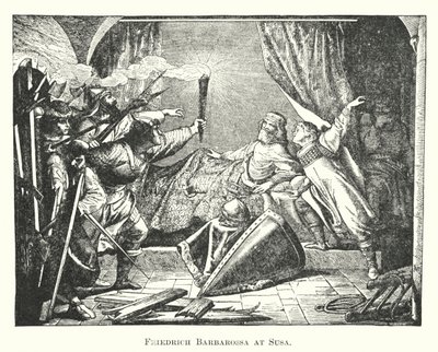 Federico Barbarossa a Susa (incisione) da English School