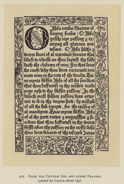 Dai Quindici Oes e altre preghiere stampate da Caxton circa 1491 (litografia) da English School