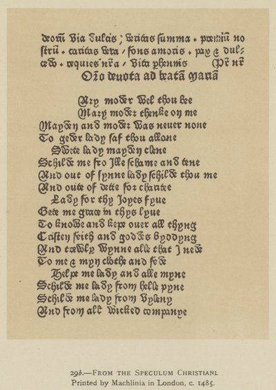 Dal Speculum Christiani, stampato da Machlinia a Londra, c 1485 (litografia) da English School