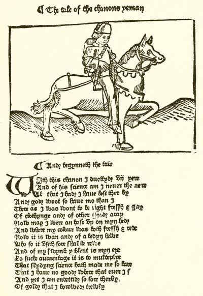 Dalla seconda edizione dei Racconti di Canterbury di Chaucer stampata da Caxton da English School