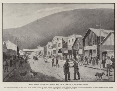 Front Street, Dawson City, guardando a ovest, come appariva nell
