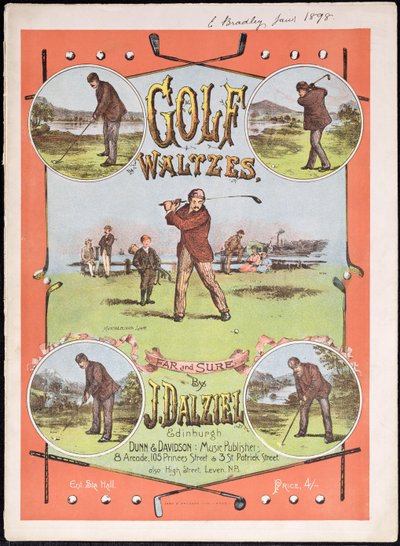 Copertina della partitura musicale per Golf Waltzes di J. Dalziel da English School