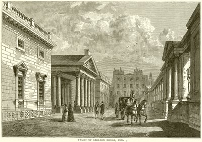 Fronte di Carlton House, 1820 da English School